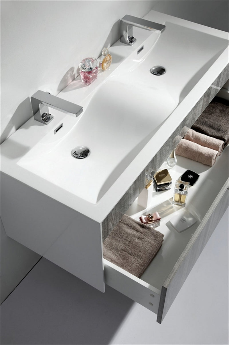 KubeBath Fitto 48" Double Sink Wall Mount Modern Bathroom Vanity