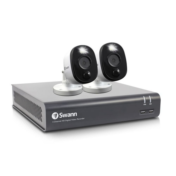 Swann 1080p HD 4 Channel 1TB Hard Drive DVR Security System with 2 x 1080p Warning Light Security Cameras ,SWDVK-445802WL