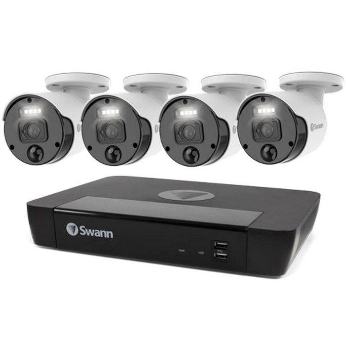 Swann Master 4K Ultra HD 8 Channel 2TB Hard Drive NVR Security System with 4 Spotlight IP Security Cameras ,SONVK-876804