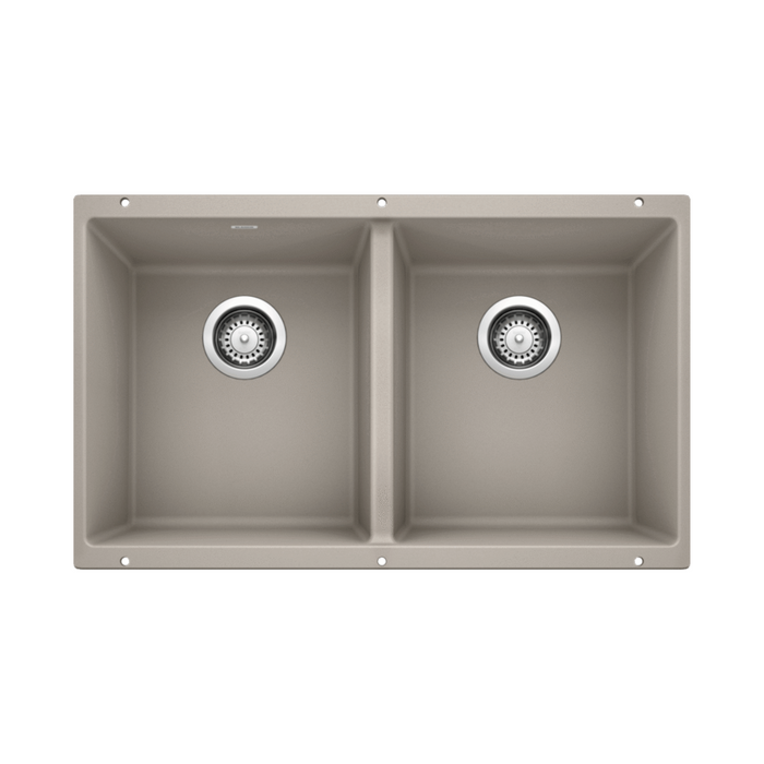 Blanco PRECIS U 2 Double Bowl SILGRANIT Undermount Kitchen Sink — Rise