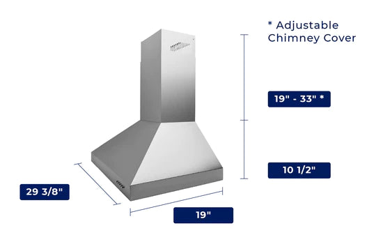 Hauslane Chef 30" WM-530SS-30B Convertible Stainless Steel Wall-Mounted Range Hood
