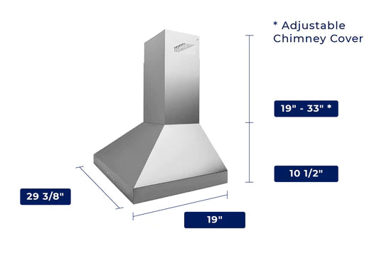 Hauslane Chef 30" WM-530SS-30P Convertible Stainless Steel Wall-Mounted Range Hood