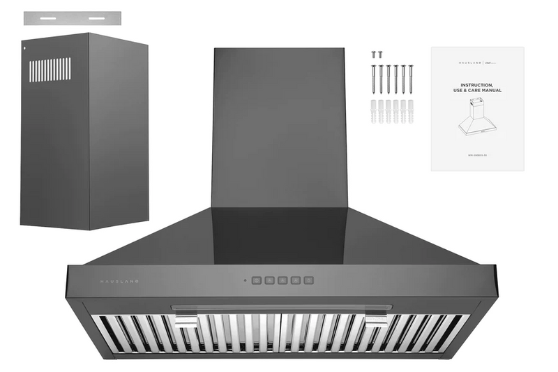 Hauslane 30" WM-590BSS Chef Series 860 CFM Convertible Stainless Steel Wall-Mounted Range Hood