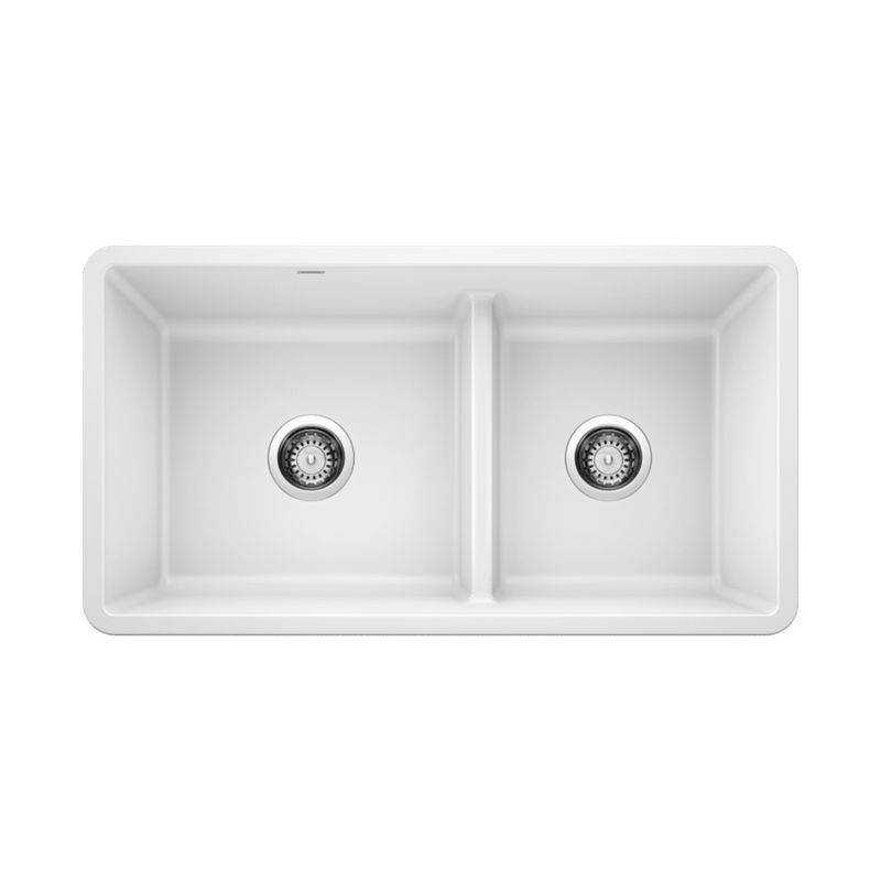 Blanco PRECIS U 1¾ Low Divide Double Bowl SILGRANIT Undermount Kitchen Sink