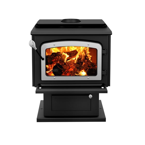 Drolet Escape 1800 Wood Burning Stove With Brushed Nickel Door DB03111
