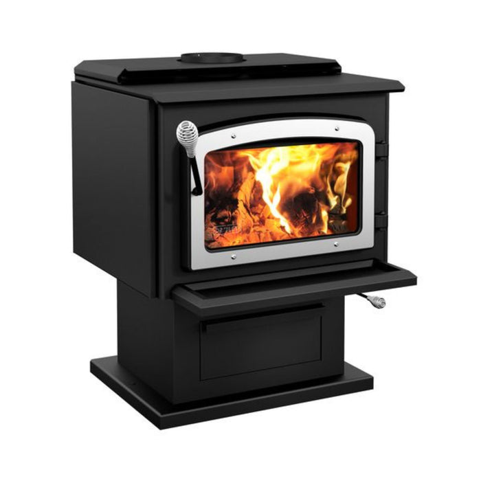 Drolet Escape 1800 Wood Burning Stove With Brushed Nickel Door DB03111