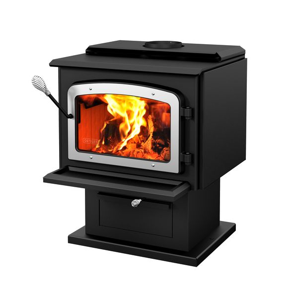 Drolet Escape 1800 Wood Burning Stove With Brushed Nickel Door DB03111