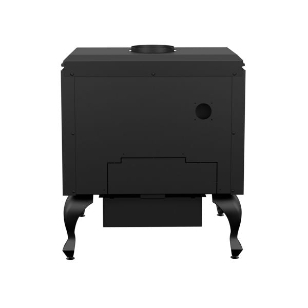 Drolet Escape 1800 Wood Burning Stove On Legs With Brushed Nickel Door DB03112