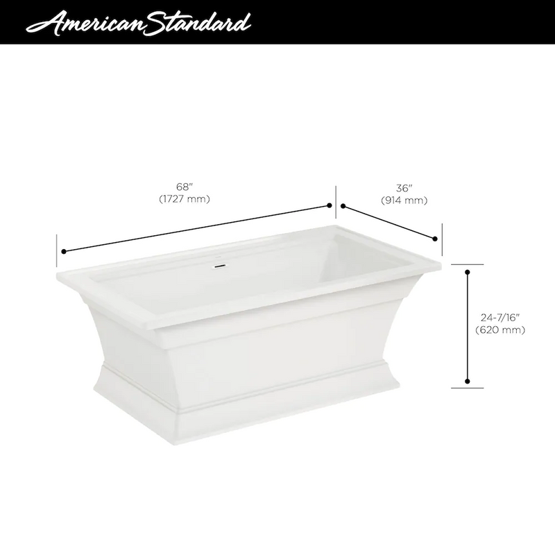American Standard Town Square S 68x36 Freestanding Soaker Tub in White