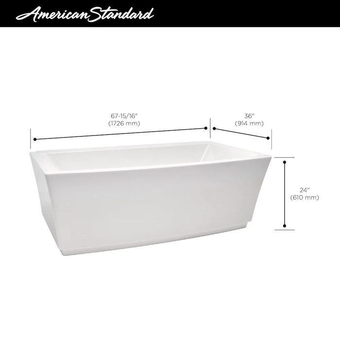 American Standard Townsend 68x36 Freestanding Soaker Tub in White