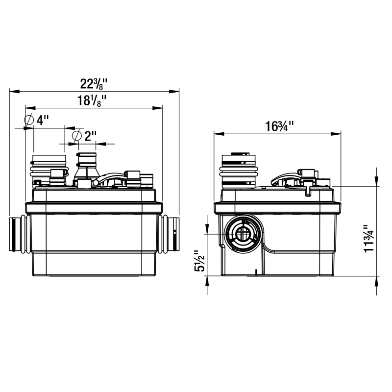 Saniflo 089 Sanicubic 1 (IP68) 120V Simplex Grinder System Lift Station - Residential & Commercial